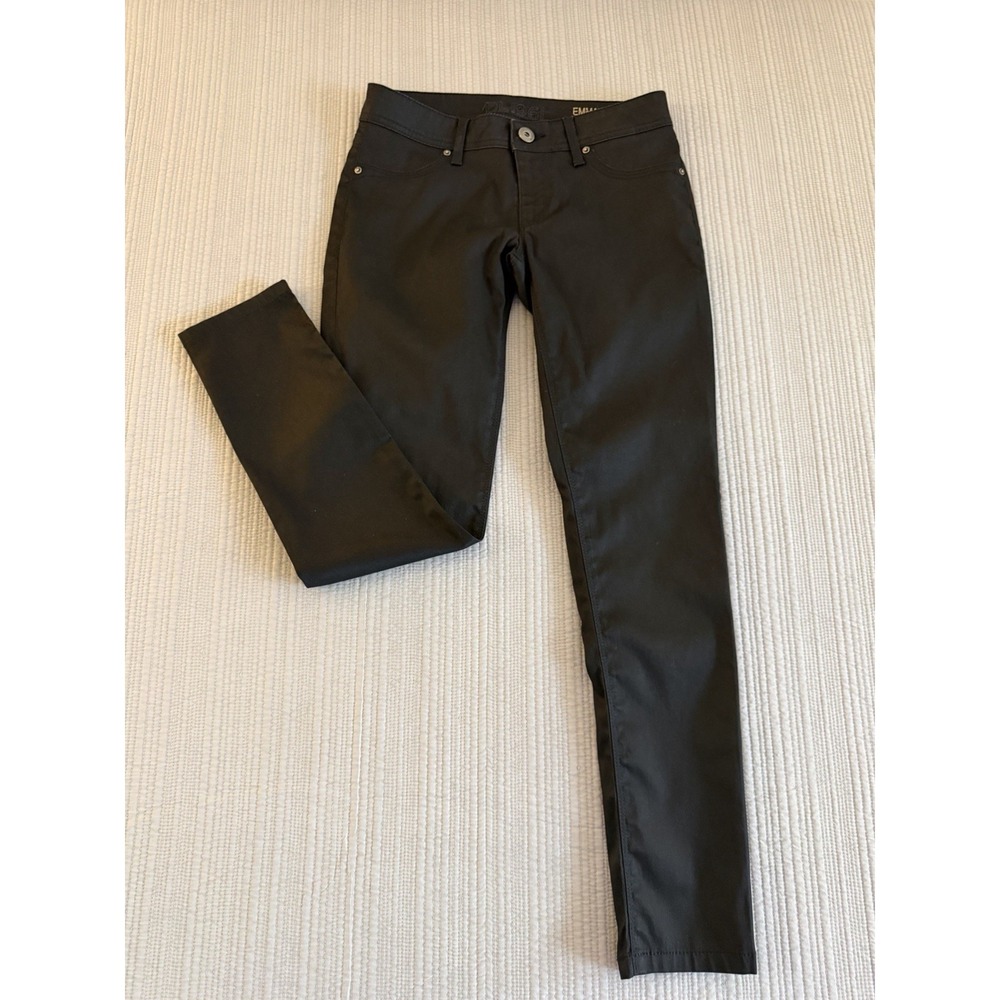Emma Skinny & Slim Pants Cotton Polyester Lycra Black‎ Slim Fit Button Zip W 27